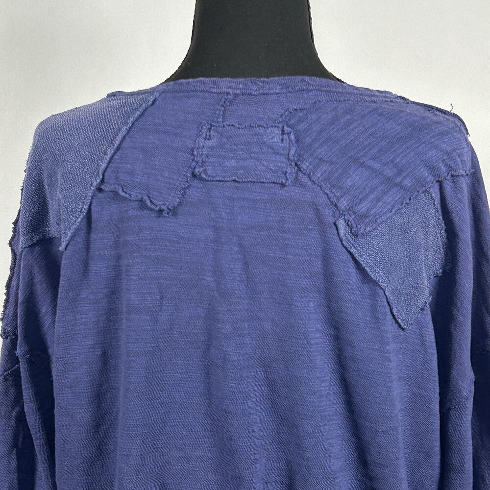 Distressed Patchwork Relaxed Pullover Sweatshirt … - image 6